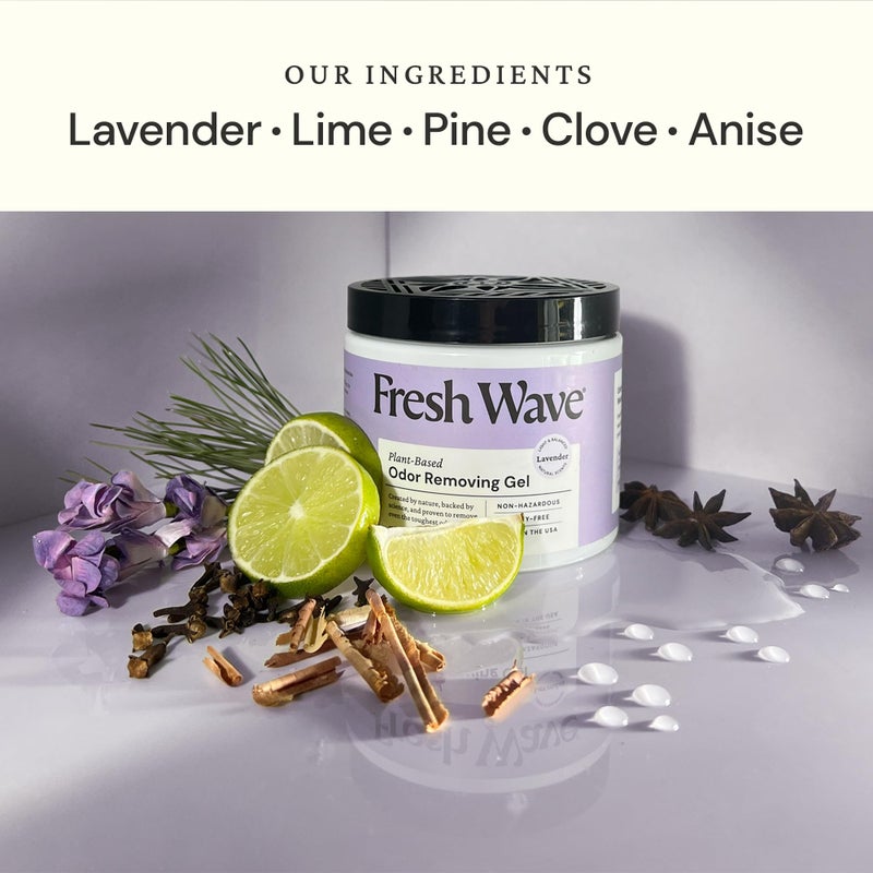 Fresh Wave Lavender Odor Removing Gel, 15 oz. | Odor Absorbers for Home | Safer Odor Relief | Natural Plant-Based Odor Eliminator | Every 15 oz. Lasts 30-60 Days | for Cooking, Trash & Pets - Image 2